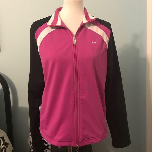 Nike Jackets & Blazers - Nike Jacket pink/Black Large but fits like Medium